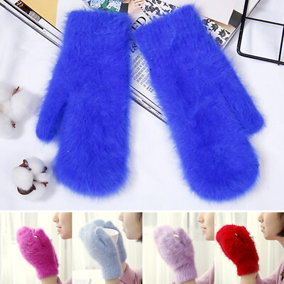#ad Mittens Warm Gloves Faux Rabbit Fur Gloves Women Gloves Skin Friendly Soft Warm↷ $6.61