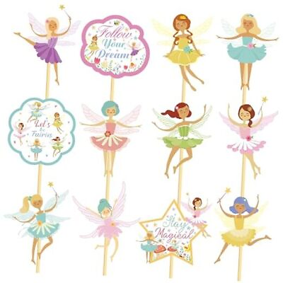 #ad 24Pcs Fairy Party Table Toppers Let‘s Be Fairies Party Centerpiece Sticks for $22.58