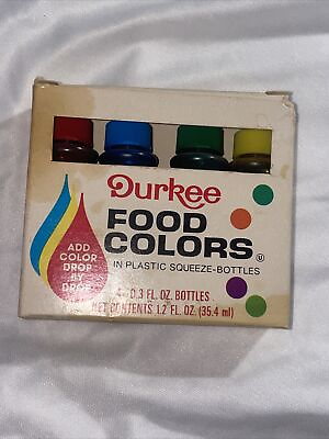 #ad Durkee Food Color Set Box in Plastic Squeeze Bottles Expired for Display Only $8.22