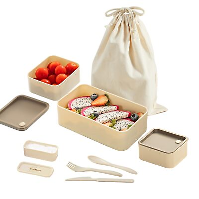#ad Bento Box Adult Lunch Box Stackable Bento Lunch Boxes Portable Japanese Food ... $19.68