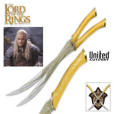 #ad Licensed Lord of the Rings Fighting Knives of Legolas LOTR Sword Cosplay Elven $237.99