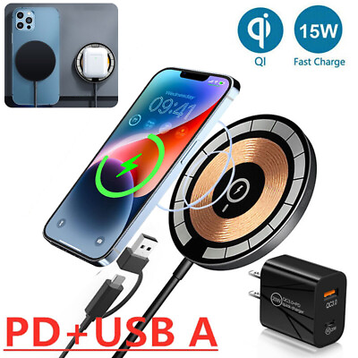 #ad 15W Fast Wireless Charger Charging Pad Mat For Samsung Galaxy S22 S21 S20 Ultra $12.99