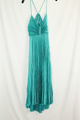 #ad A.L.C Womens Teal Blue Tied Pleated Strap Midi Dress #10 $695 $118.99