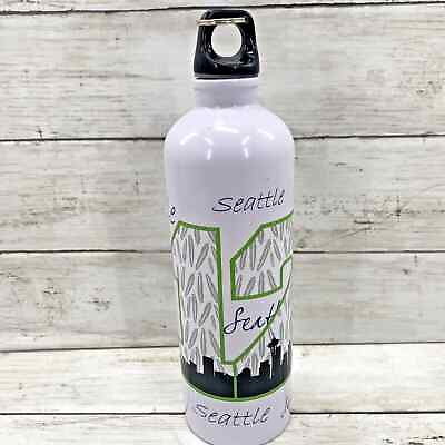 #ad Seattle 12 Stainless Steel Water Bottle Metal Insulated Sports Drink Loop Handle $9.98