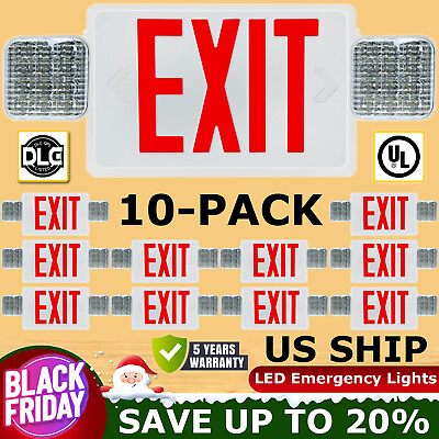 #ad LED Exit Sign Emergency Exit Light with Battery BackupDouble Face UL 924 New $289.00