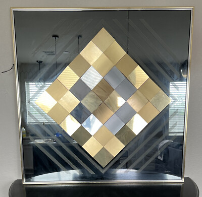 #ad Greg Copeland Vintage Mirror Op Art 1970#x27;s Geometric Mid Century Modern Rare $3500.00