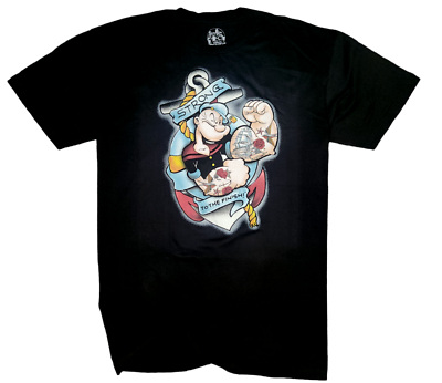 #ad Men#x27;s T shirt POPEYE The Strong Man Love Popeye Cartoons XL 2XL 100% Cotton $17.99