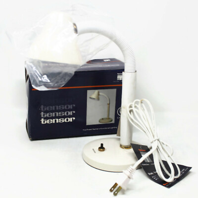 #ad 🔴 Vintage Tensor Lamp Study Buddy Model IL355 White Heavy Duty Gooseneck 13.5quot; $94.99
