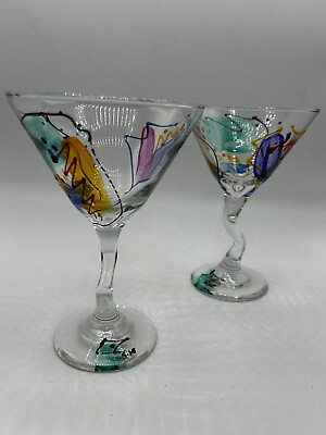 #ad Vintage Art Deco Martini Glasses Set of 2 $28.00