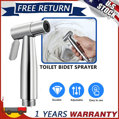 #ad Handheld Toilet Bidet Sprayer Stainless Steel Faucet Bathroom Spray Shower Head $8.45