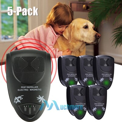 #ad 5Pcs Ultrasonic Pest Reject Mosquito Cockroach Mice Mouse Rodent Home Control 2W $26.99