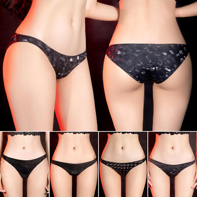 #ad Women#x27;s Sexy Leopard Snake Print Briefs G string Shiny Elastic Panties Underwear $7.59