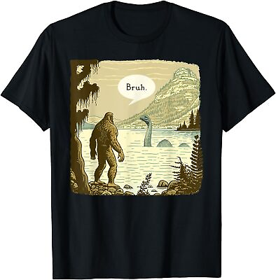 #ad Funny Bigfoot Sasquatch Loch Ness Monster Introvert Bruh T Shirt S 5XL $9.99
