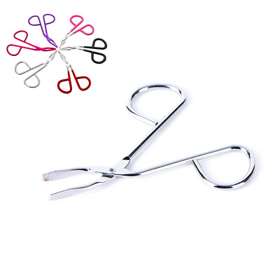 #ad New Scissors Flat Tip Eyebrow Tweezers Clamp Clipper Stainless Removal Tool $7.20