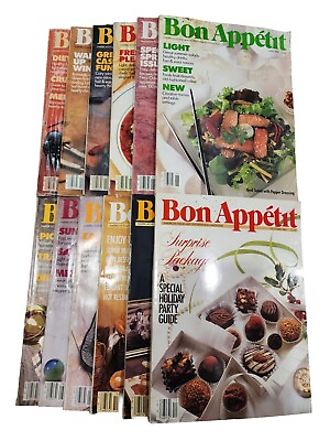 #ad 1988 Bon Appetit Magazine Lot 12 Issues Full Year $35.91