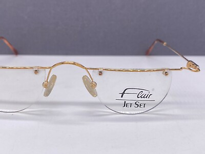 #ad Flair Eyeglasses Frames woman Reading Gold Rimless Rund Half Germany 601 $115.45