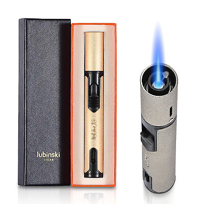 #ad Lubinski Metal Torch Lighter Butane Lighter Fuel Window Windproof Cigar Lighter $20.67