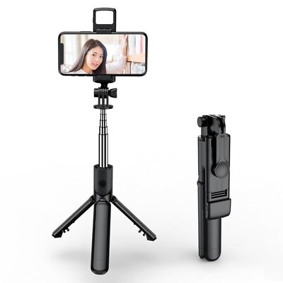 #ad New Bluetooth remote control tripod selfie stick universal portable stand $15.75