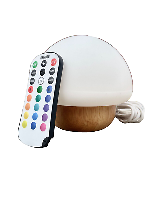 #ad US Multicolor Mushroom Night Light Wireless Remote Dimmable Led Home Decor Lamp; $24.21