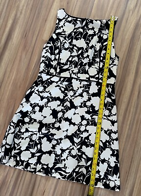 #ad Dark Blue Black and White Limited Floral sleeveless dress 12 pockets $16.99