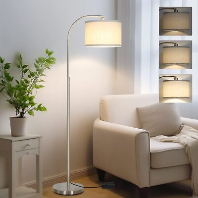 #ad #ad Arc Floor Lamp Dimmable Floor Lamp for Living Room Silver Modern Standing L... $98.22
