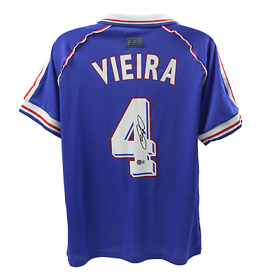 #ad Patrick Vieira Signed 1998 World Cup France Soccer Jersey #4 Beckett COA $379.99