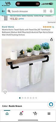 #ad bathroom towel rack shelf $40.00