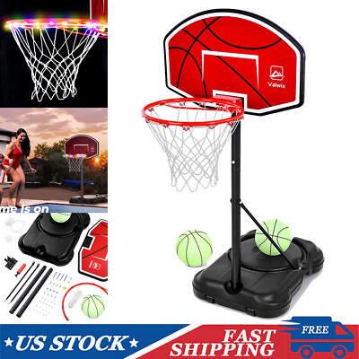 #ad Outdoor Poolside Swimming Pool Basketball Hoop Games Set w Light 2 Balls $119.29
