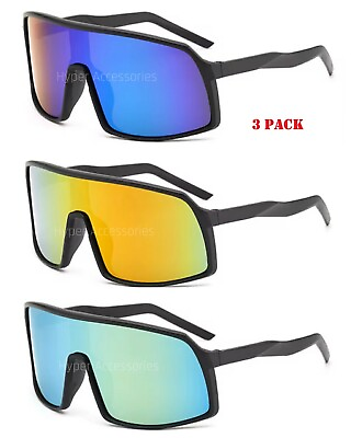 #ad 3 Pair of Sports Sunglasses UV400 Cycling Baseball Running for Men $29.99