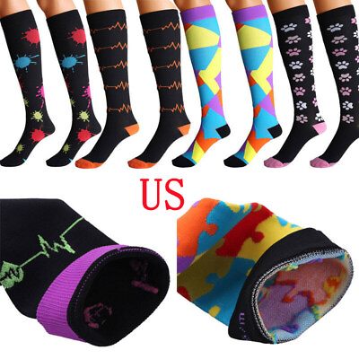#ad US 2Pcs Compression Socks Medical Nursing Travel Flight Sports Stockings Warmer $4.47