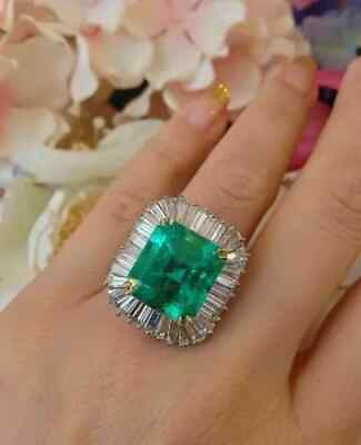 #ad Vintage Art Deco Style 4.15Ct Lab Created Emerald 14K White Gold Finish Ring $78.05