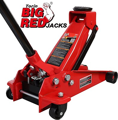 #ad BIG RED Hydraulic Floor Jack with Single Quick Lift Piston Pump 3 Ton Red $139.34