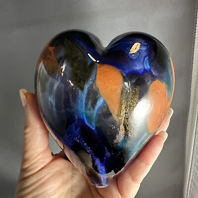 #ad Beautiful Handblown Glass Heart $30.00
