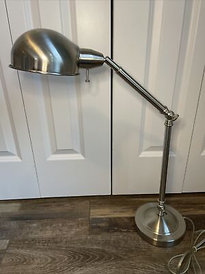 #ad Desk Task Lamp Adjustable Polished Chrome Silver Up To 35”H x 7”W Weighted Base $29.99