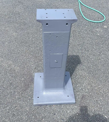 #ad Vintage Industrial Cast Iron Pedestal Heavy Duty Stable Base Stand 33 1 2 X17x17 $325.00