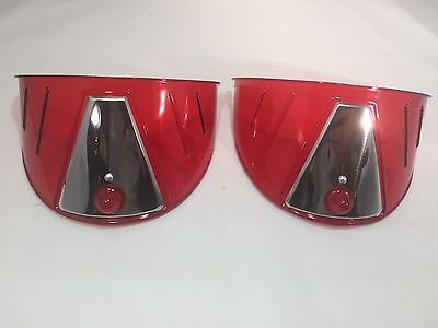 #ad Pair Red Headlight Visors Plastic fits 7#x27;#x27; Headlamps $17.99