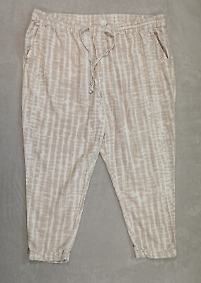#ad Old Navy Womens Beige Casual Linen Pants Drawstring Size 2XL $15.00