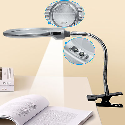 #ad Adjustable LED Clamp Desk Lamp Lighted Magnifier for Close Work Craft Hobby $13.58