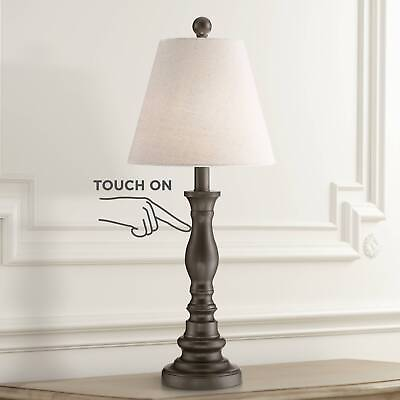 #ad #ad Traditional Table Lamp Dark Bronze Touch On Off White Shade for Living Room Desk $34.99