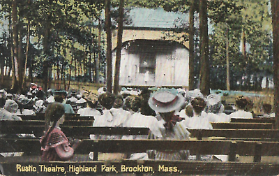 #ad Brockton Mass Highland Park Rustic Theatre c1909 Postcard $4.65