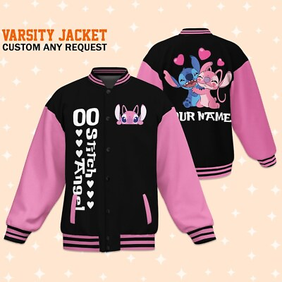 #ad Custom Stitch and Angel Couple Angel Varsity Jacket Adult Varsity Jacket $77.99