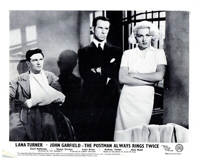 #ad The Postman Always Rings Twice Original Lobby Card Lana Turner John Garfield $49.99