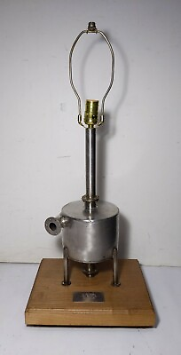 #ad Vintage Machine Age Industrial Stainless Steel Steampunk Sculpture Table Lamp $265.50