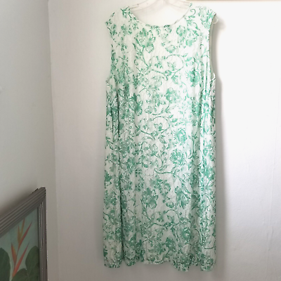 #ad The Limited Floral Lace Sheath Dress Sleeveless Green Sz 2X $13.00