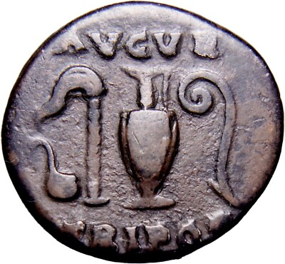 #ad Vespasian. 69 79 AD Denarius Old Cabinet Tone Sacrificial Lituus Roman Coin wCOA $128.65