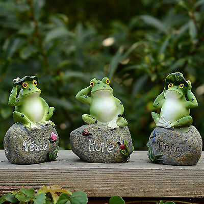 #ad Animal Sculptures Cute Anti fade Garden Frog Statue Decoration Resin $9.03