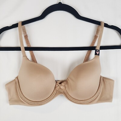 #ad Victorias Secret Body Lined Demi Bra 36A Adjustable Straps T Shirt Beige NWOT $24.99