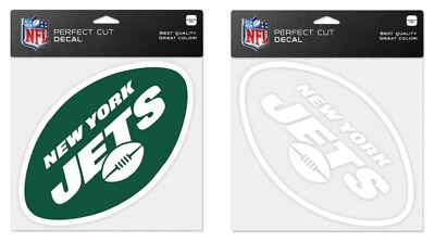 #ad NFL New York Jets Wincraft Clear or Color 8quot; x 8quot; Perfect Cut Decals NEW $15.99