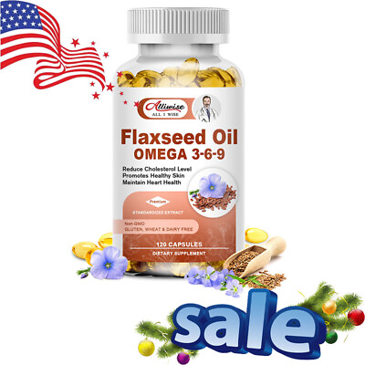 #ad Organic Flaxseed Oil Omega 3 6 9 Capsules Heart HealthPromotes Healthy Skin $13.75