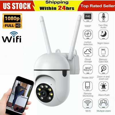 #ad Wireless Security Camera System Outdoor Home Wifi Night Vision Cam 1080P HD 360° $8.80